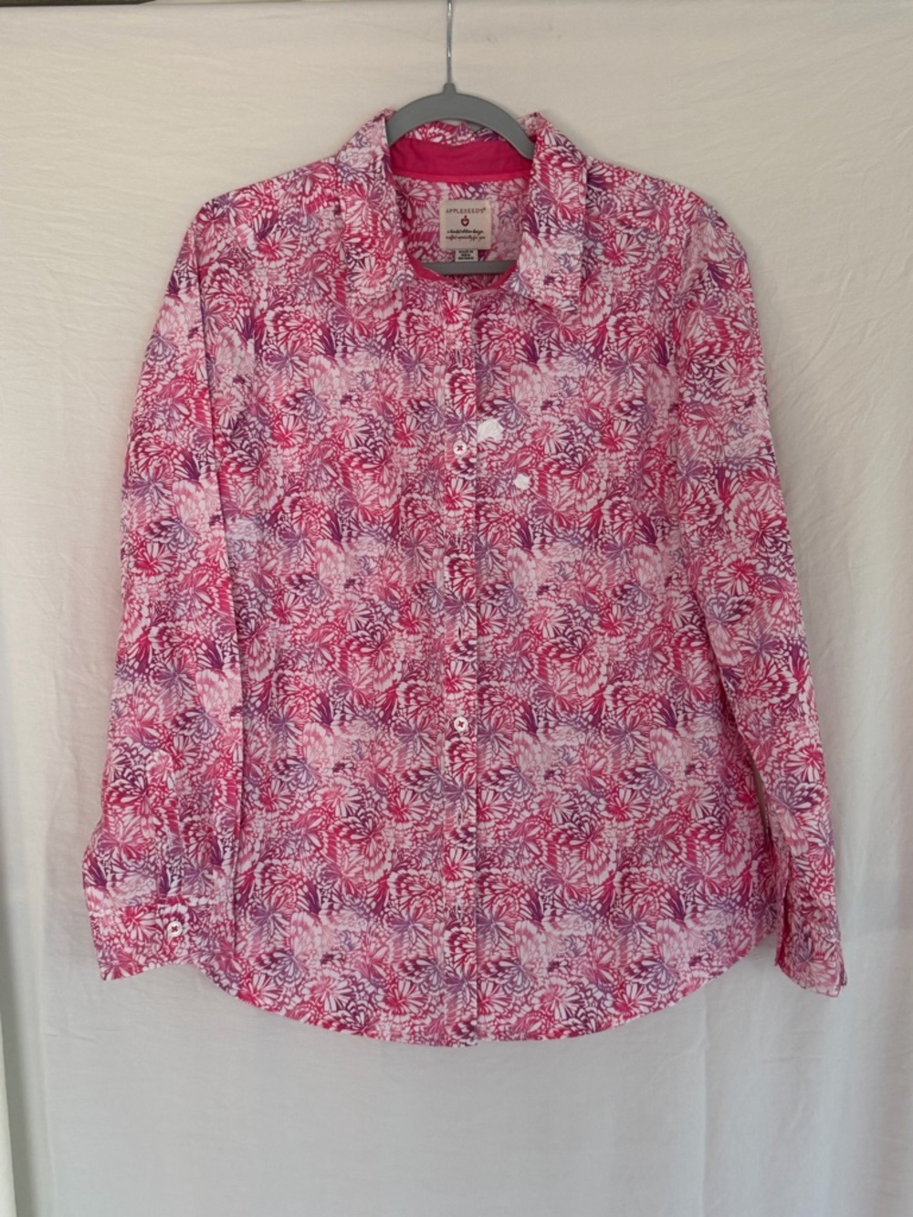 Appleseed's Pink and White Floral Button-Up Top